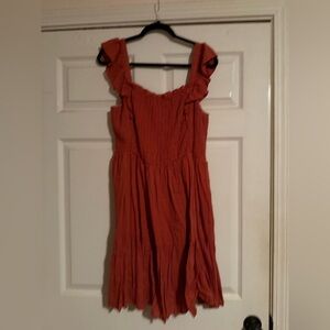 Ruffled Orange Dress